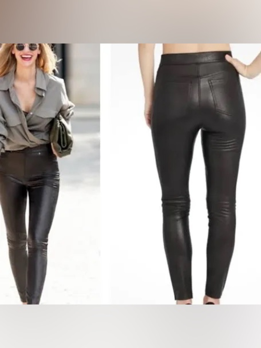 *New* Spanx Leather Like Ankle Skinny Pants, Size Medium